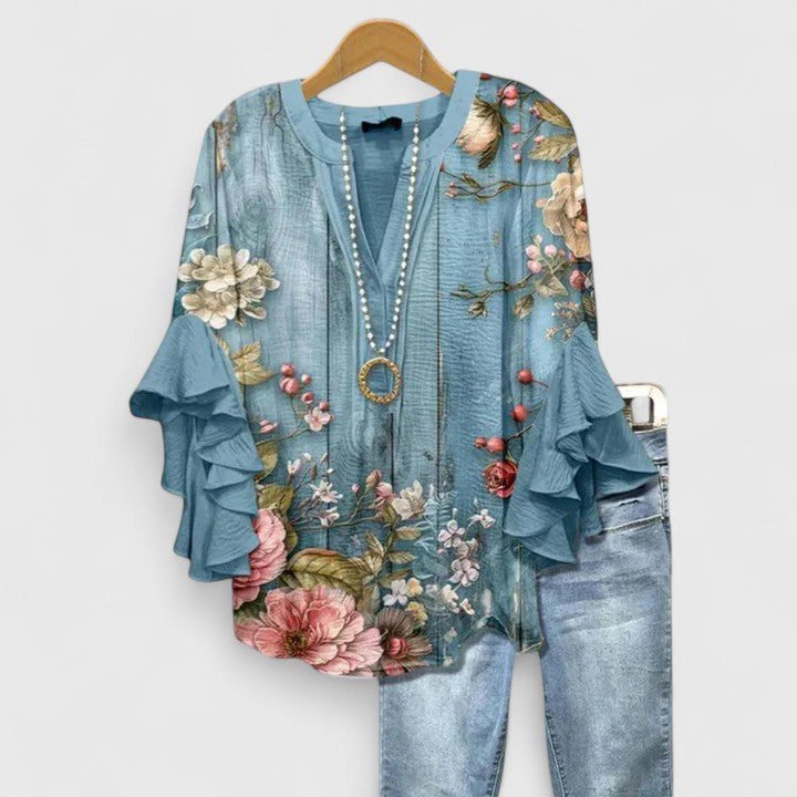 Saryphia Dames Blouse | Ademend, Elegante Bloemenprint 5