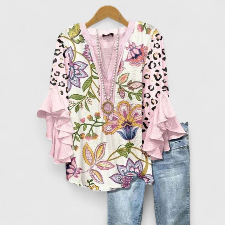 Saryphia Dames Blouse | Ademend, Elegante Bloemenprint 7
