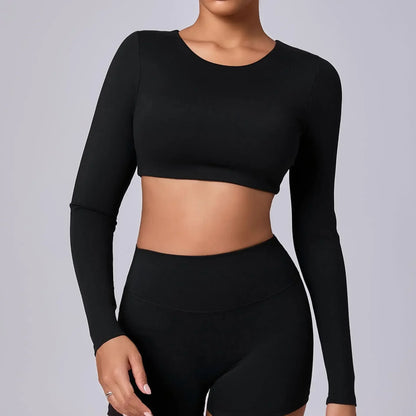 REYA | Cropped Longsleeve Top met Push-up Effect