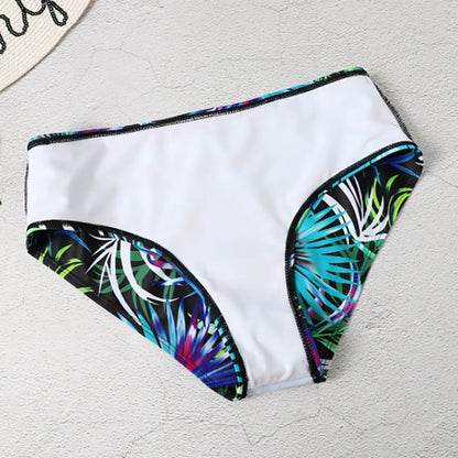 TALIA | Bikini Set met Bladprint en Hoge Taille
