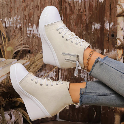 LYZANE | Elegant wedge sneaker met ritssluiting en verborgen hak