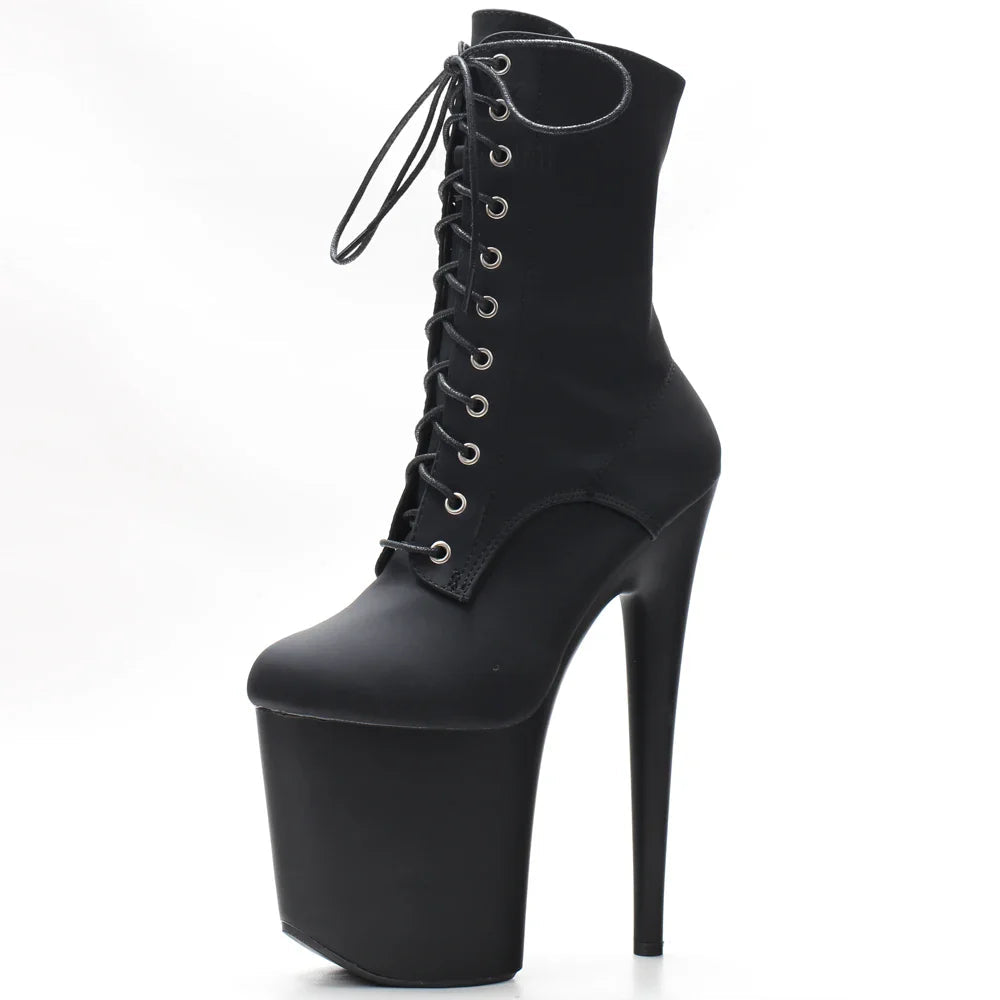 Sierra Dames Enkellaarsjes | 8 Platform, Lace Up, Zwart 0