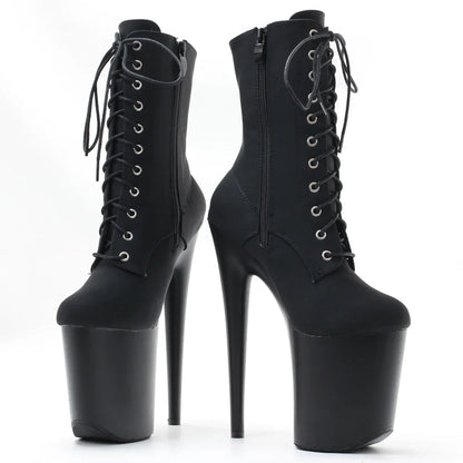 Sierra Dames Enkellaarsjes | 8 Platform, Lace Up, Zwart 2