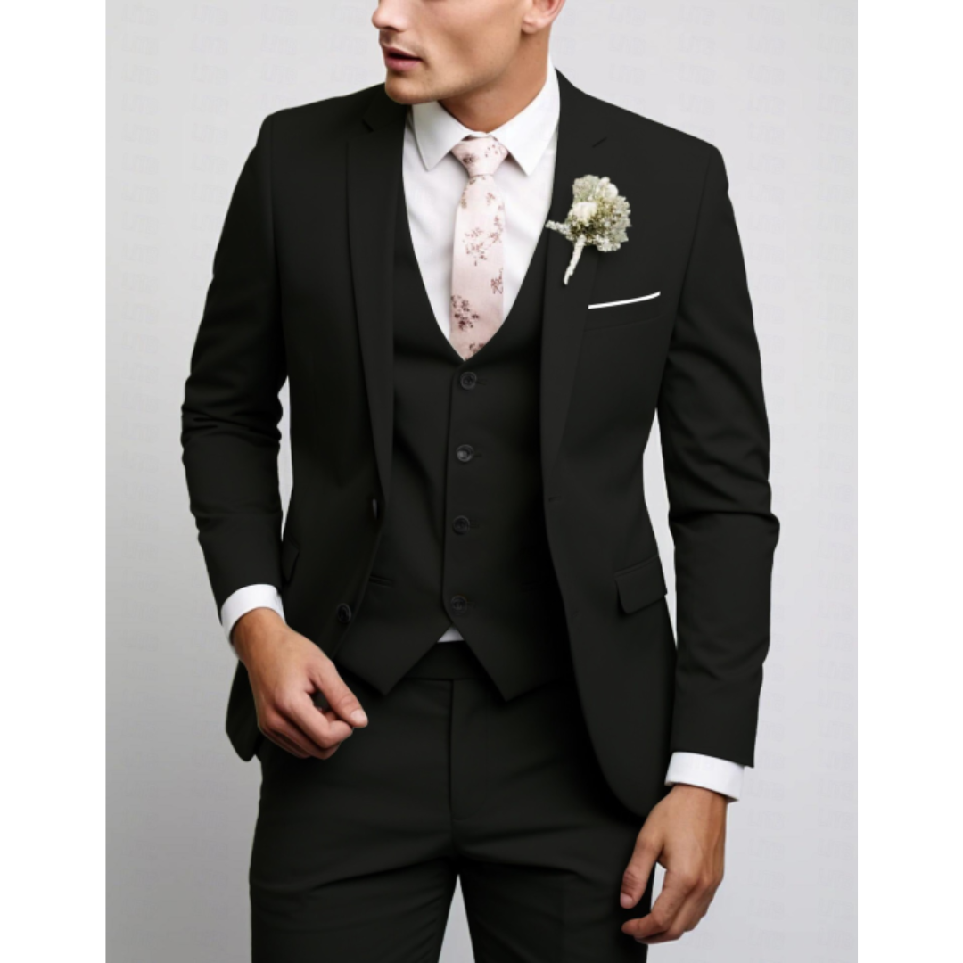 Sleek Heren Kostuum | 3-Delig Slim Fit Bruiloftspak, Lichtgrijs