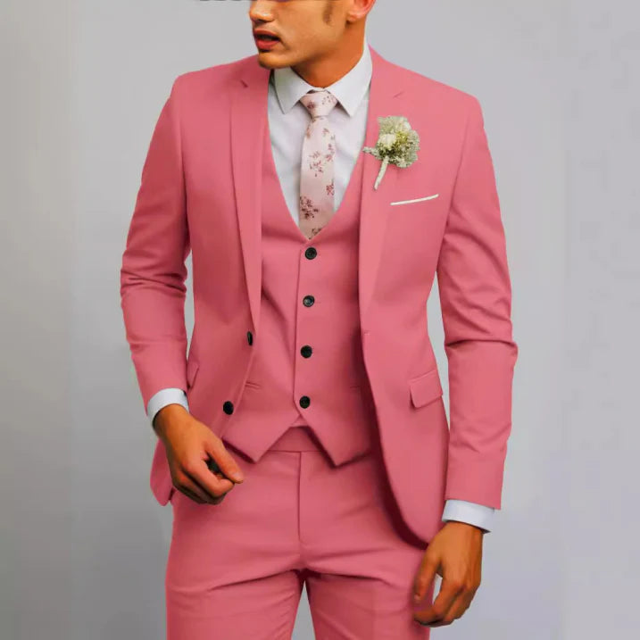 Sleek Heren Kostuum | 3-Delig Slim Fit Bruiloftspak, Lichtgrijs