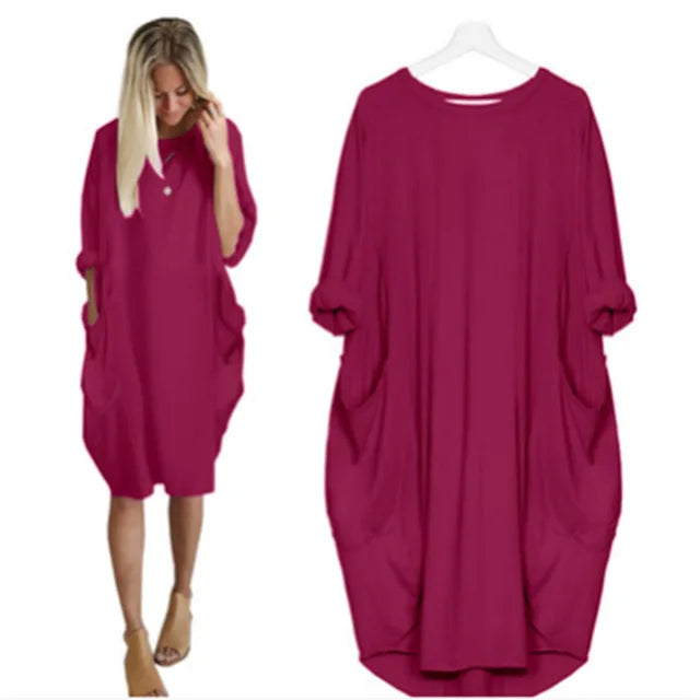 Solena | Luchtige Oversized Jurk met Zakdetails 12