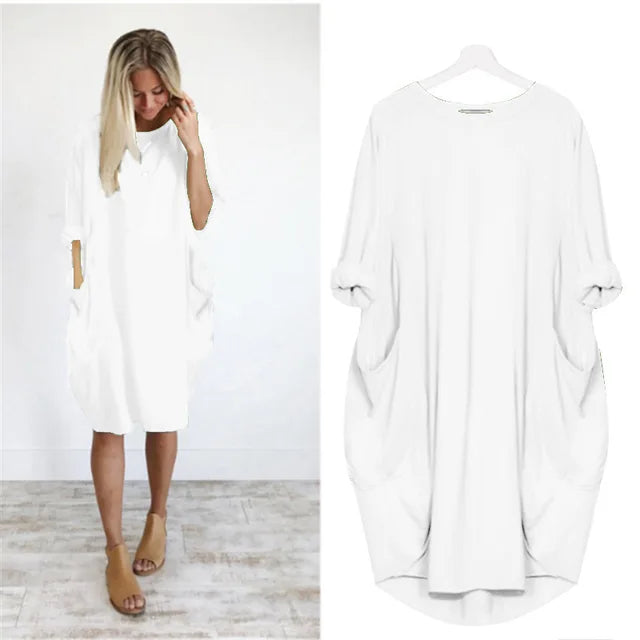 Solena | Luchtige Oversized Jurk met Zakdetails 13