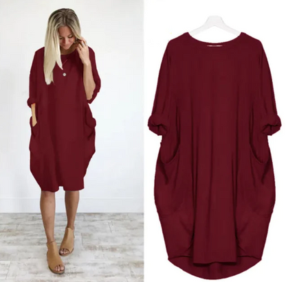 Solena | Luchtige Oversized Jurk met Zakdetails 6
