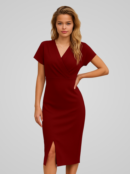 Solenne | Mouwloze Wikkeljurk met Tijdloze Elegantie 1