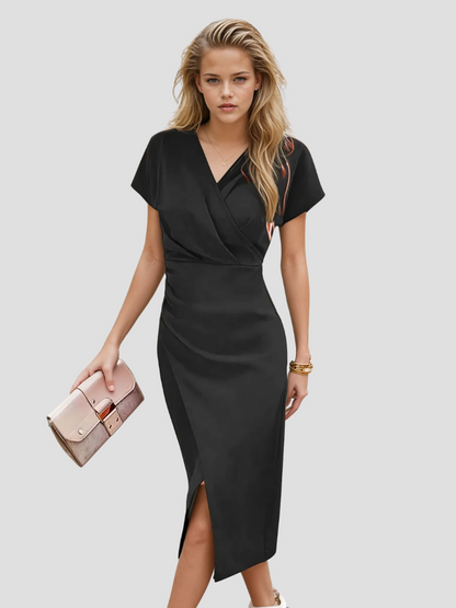 Solenne | Mouwloze Wikkeljurk met Tijdloze Elegantie 2