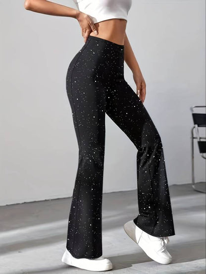 Solenya | Flared Broek van Glitterstof met Comfort Fit 2