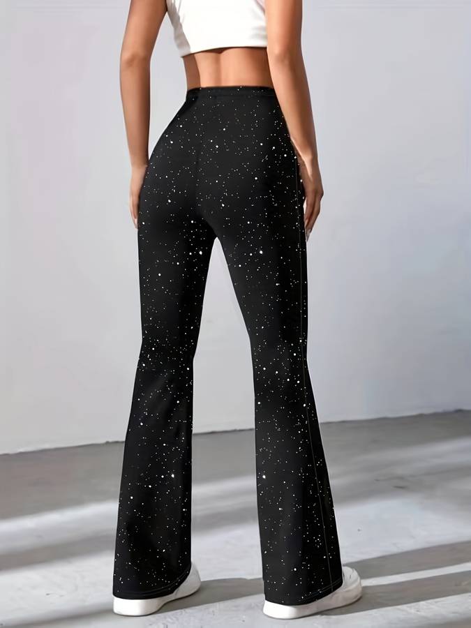 Solenya | Flared Broek van Glitterstof met Comfort Fit 4