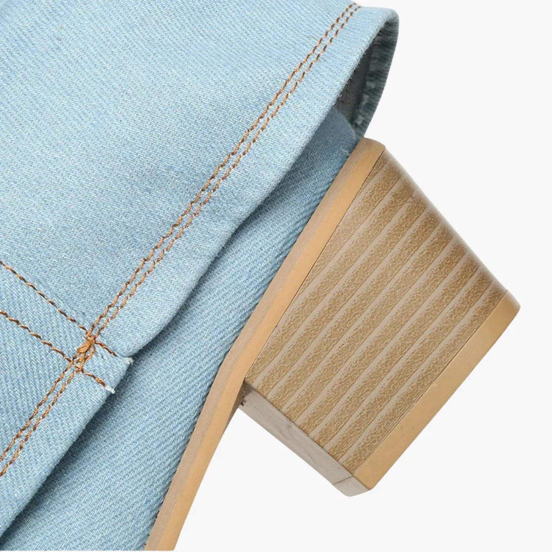 Sophie Dameslaarzen | Hoogwaardig Denim, Comfortabele Blokhak 5