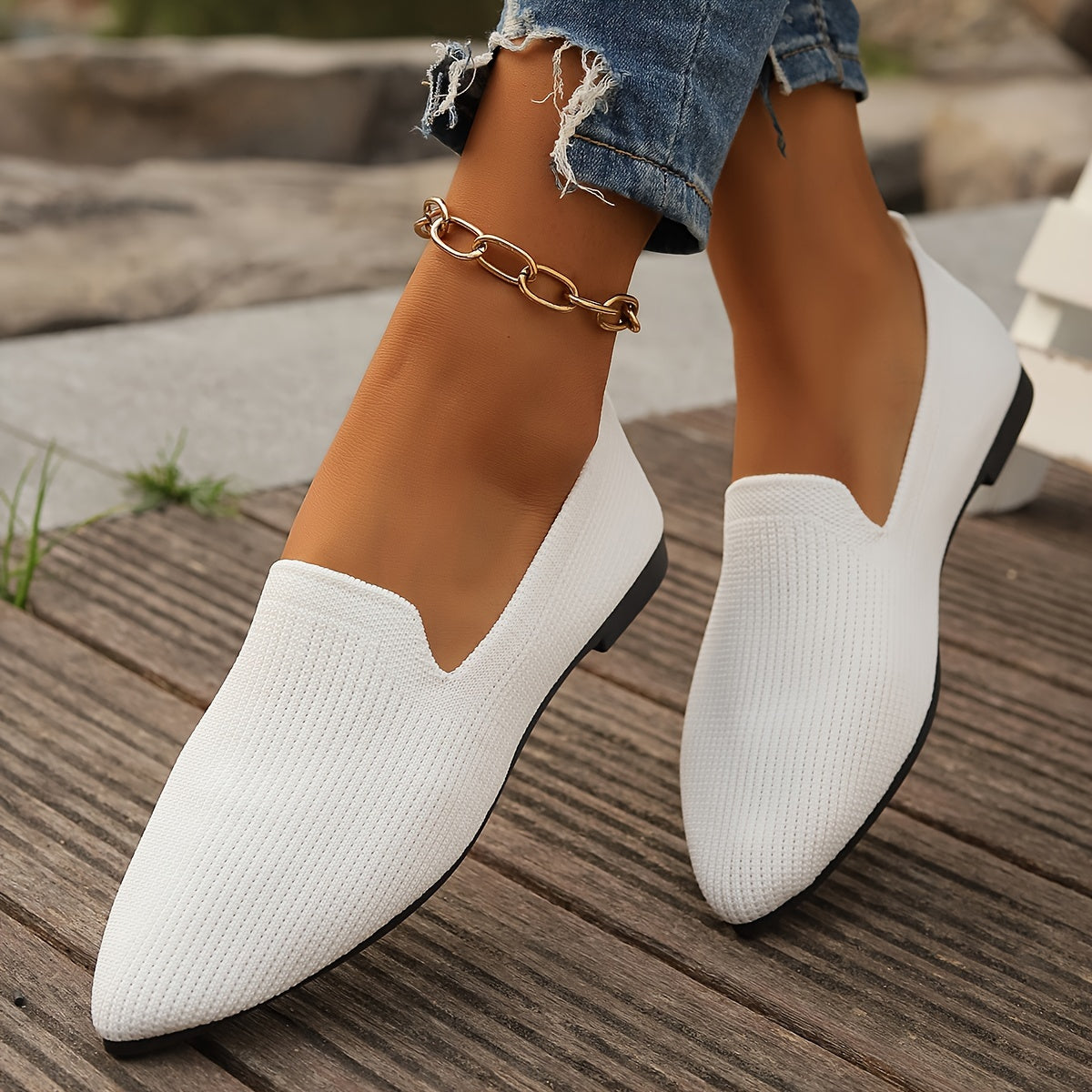 Sorella | Gebreide Platte Loafers voor Dames 7