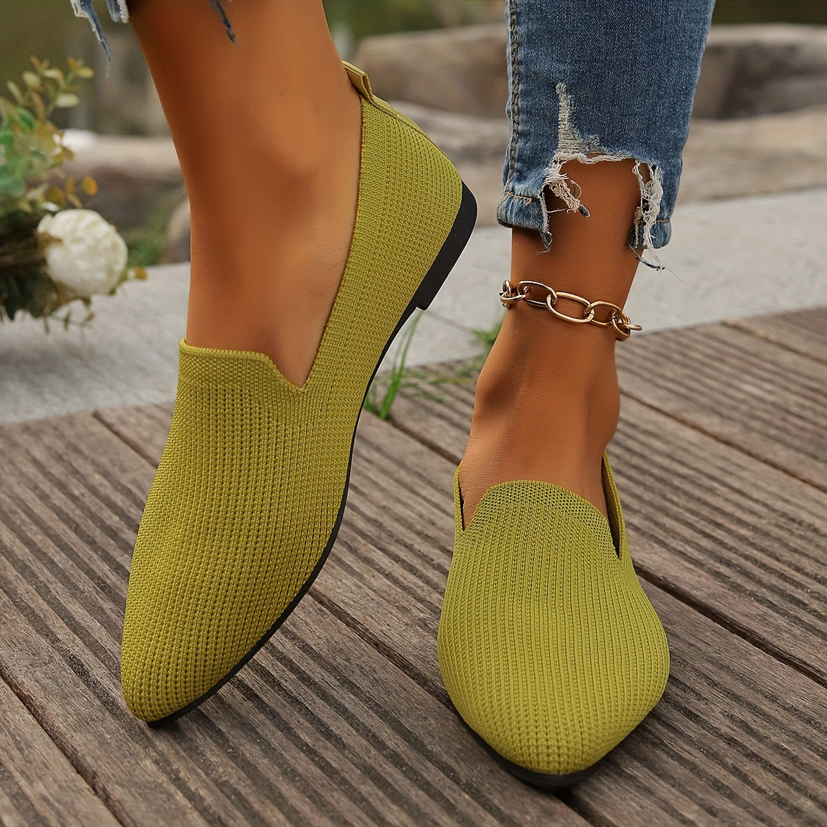 Sorella | Gebreide Platte Loafers voor Dames 9