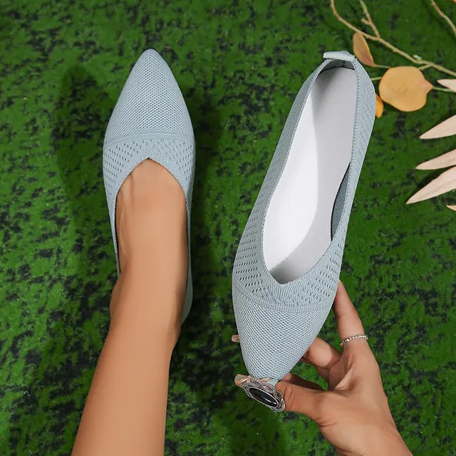 DALINA | Puntige damesloafers van ademend mesh en PU