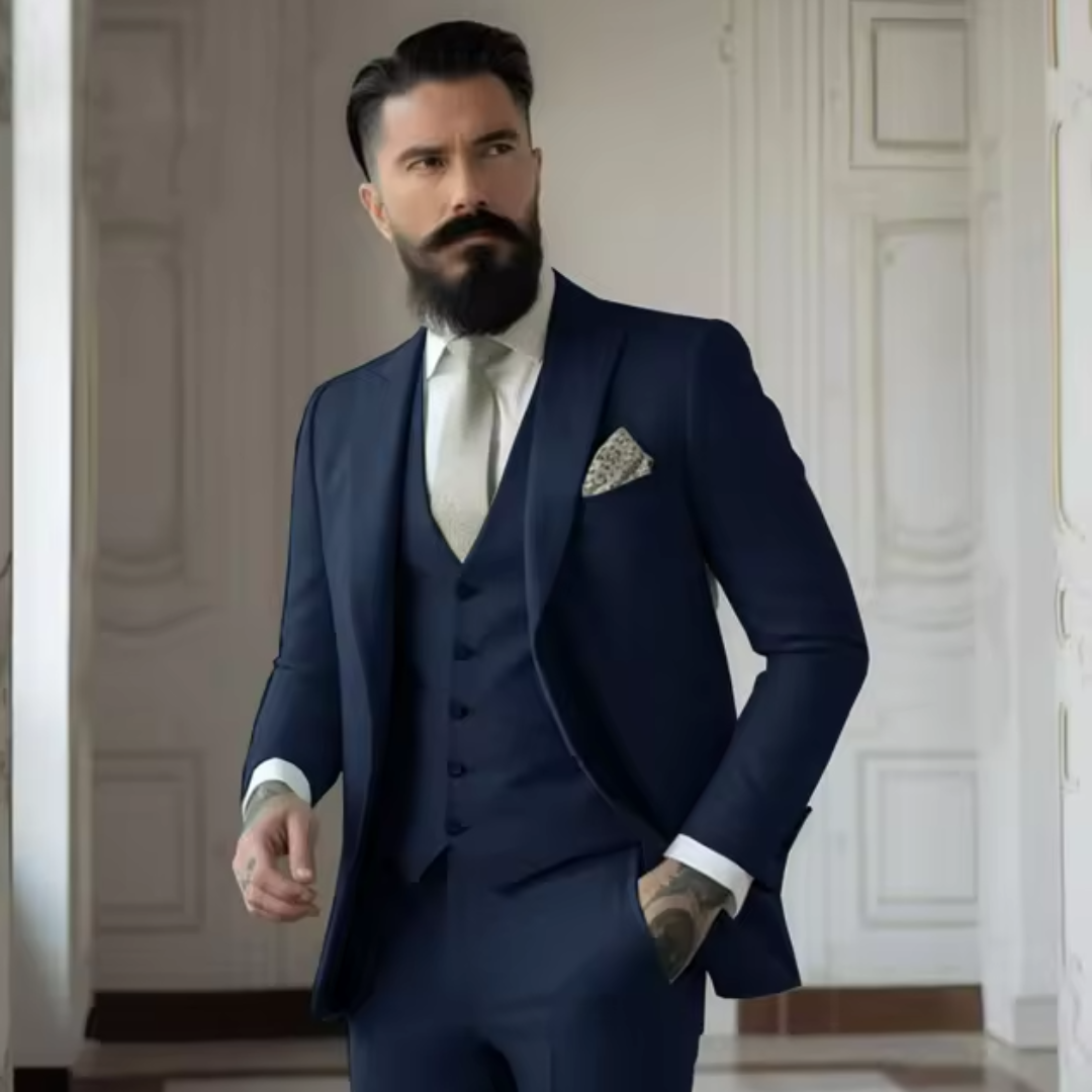 Sven Driedelig Heren Bruiloftsgastenpak | Saliegroen, Elegant