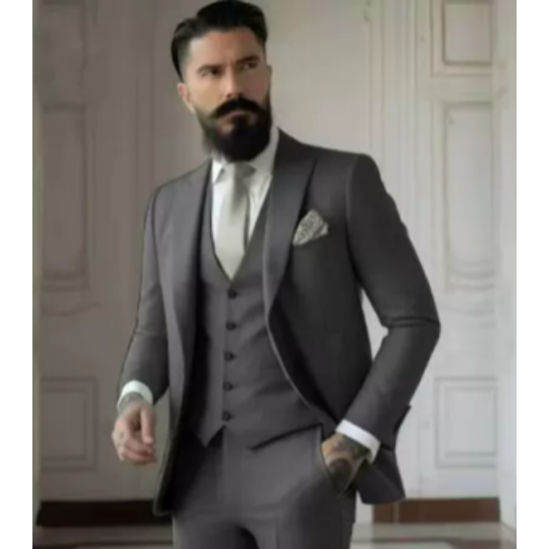 Sven Driedelig Heren Bruiloftsgastenpak | Saliegroen, Elegant