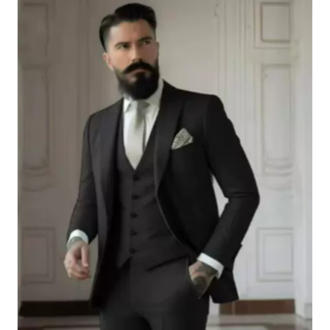 Sven Driedelig Heren Bruiloftsgastenpak | Saliegroen, Elegant