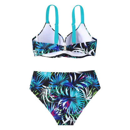 TALIA | Bikini Set met Bladprint en Hoge Taille 4