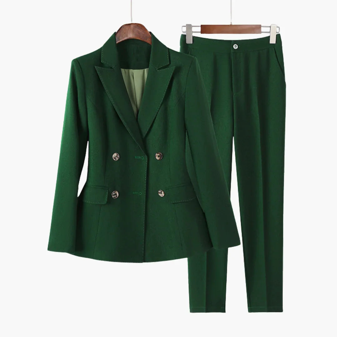 Tessa Dames Pak 2 Delig | Gestructureerde Blazer en Rechte Broek 0