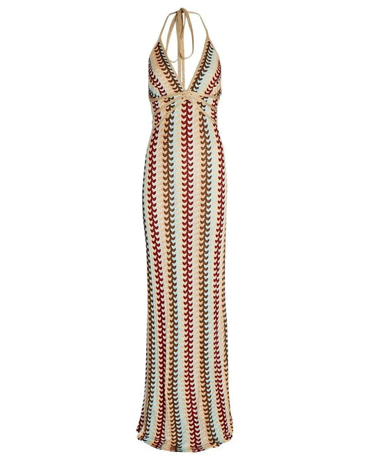 V-Hals Halter Jurk – Sexy en Elegant voor Zwoele Zomeravonden 0