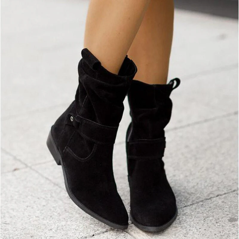 Veloura | Enkellaarsjes met Suède Look en Slouchy Schacht 2