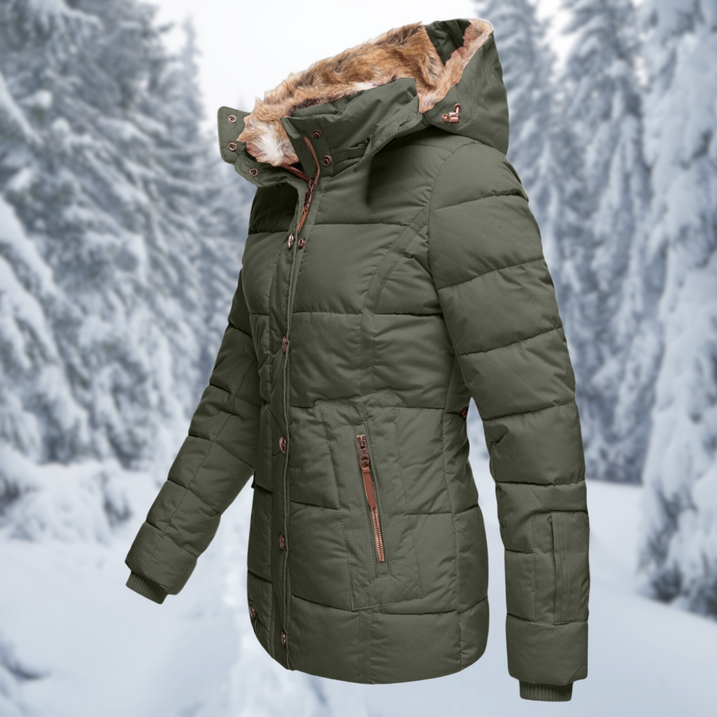 Wendy Dames Winterjas | Elegante Bontcapuchon, Comfortabel en Stijlvol 1