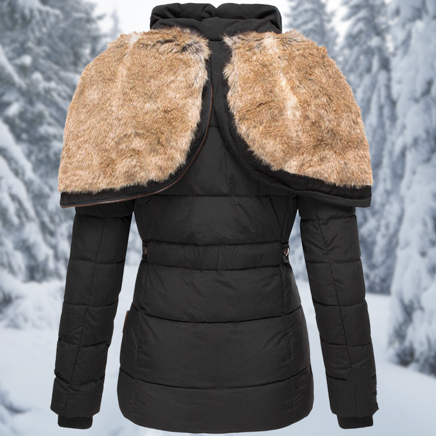Wendy Dames Winterjas | Elegante Bontcapuchon, Comfortabel en Stijlvol 3