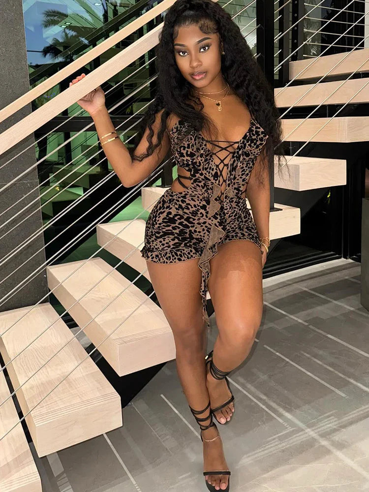 Wild Elegance – Leopard Romper met Luxe Flocking 2