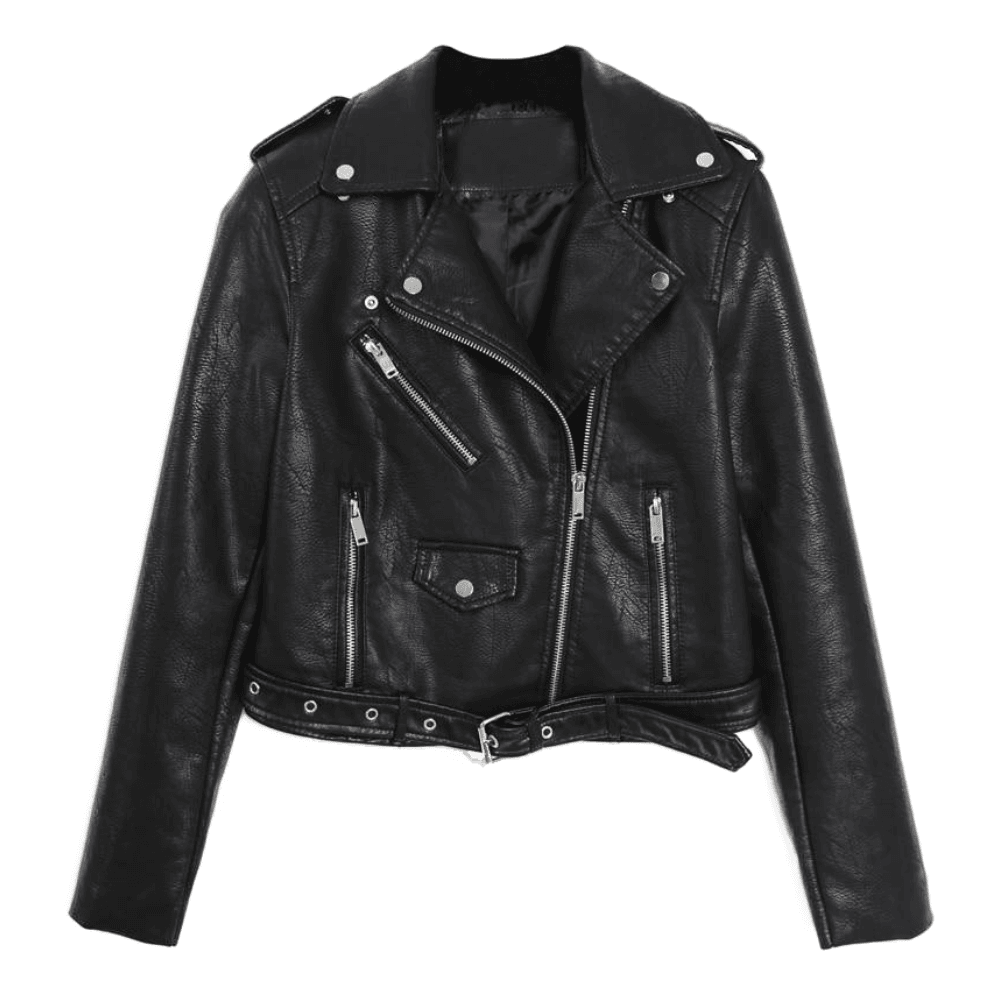 Willem Dames Leren Jack | Tijdloos Bikerdesign met Geschulpte Kraag 0