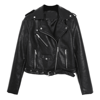 Willem Dames Leren Jack | Tijdloos Bikerdesign met Geschulpte Kraag 0