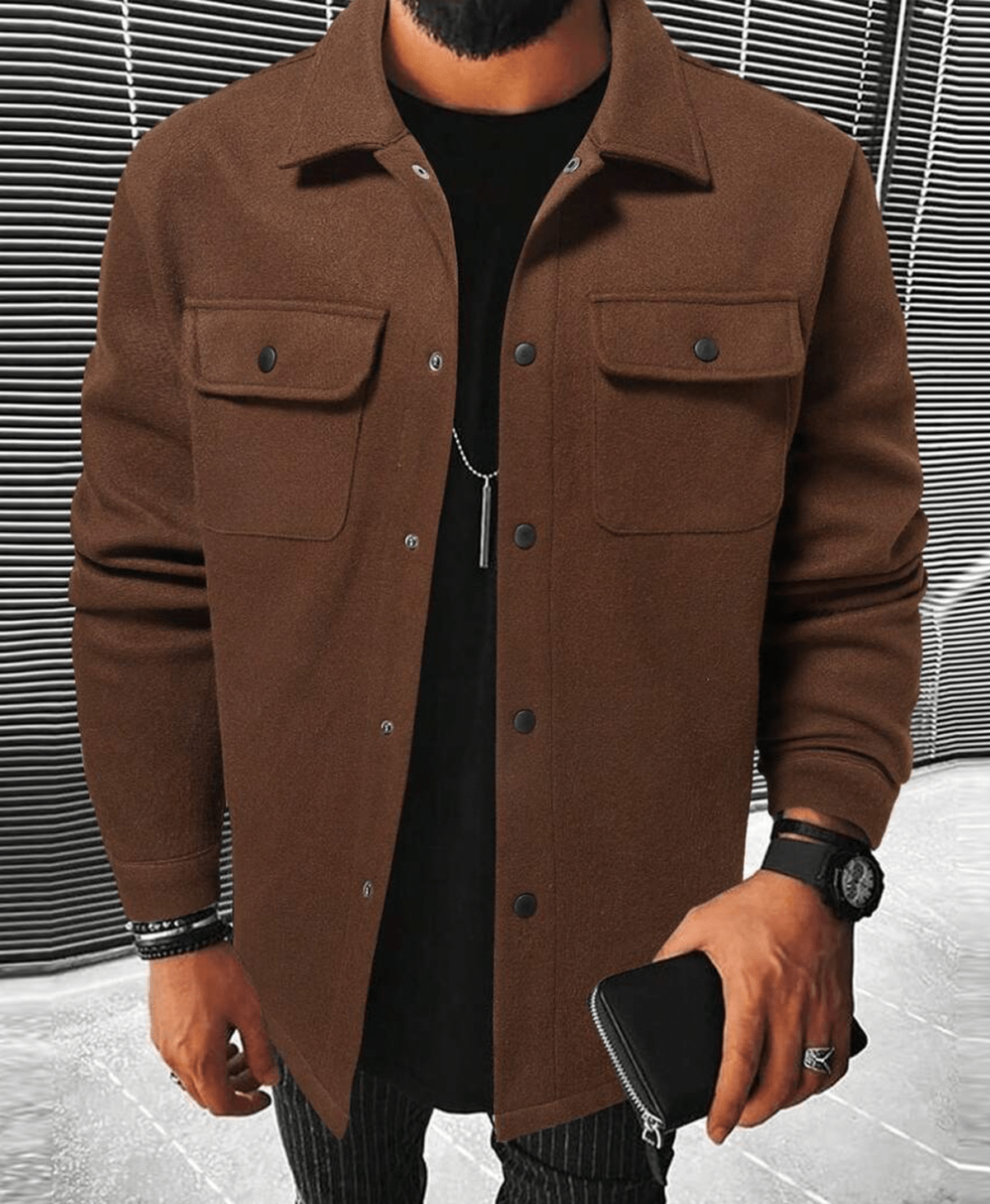 Willem Heren Shacket | Casual met Borstzakken