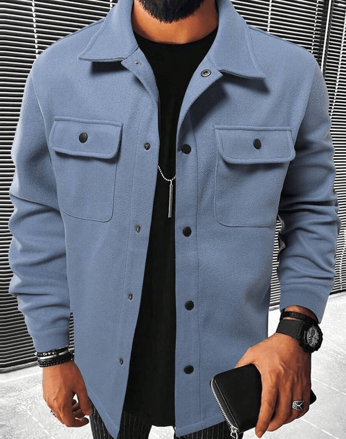 Willem Heren Shacket | Casual met Borstzakken