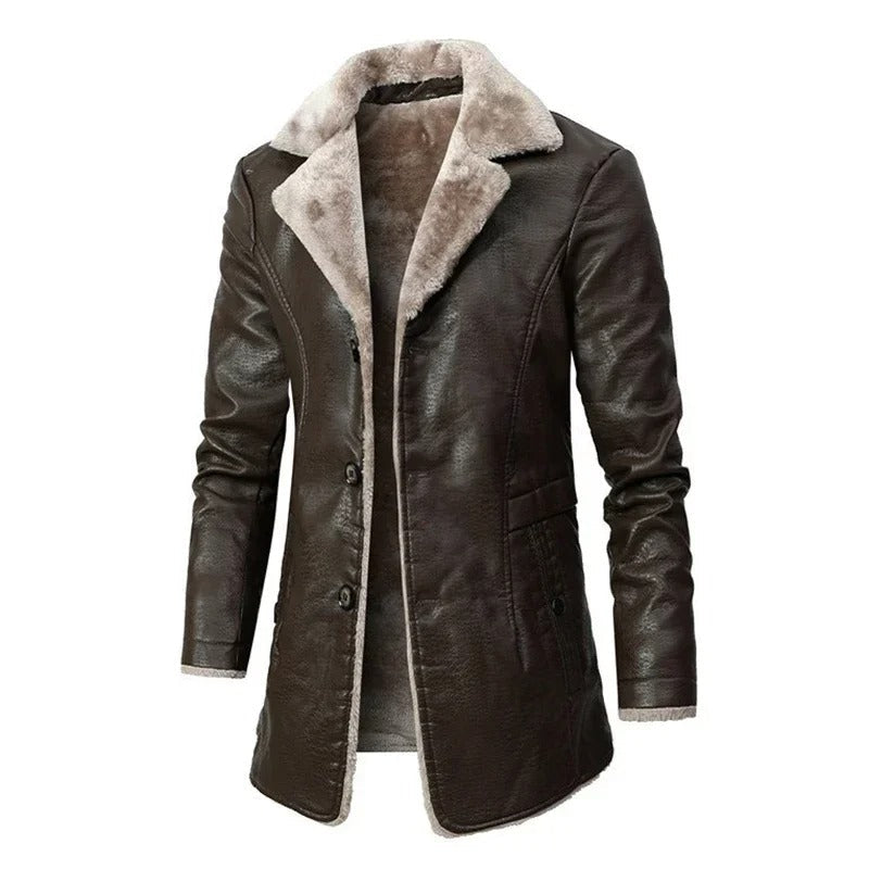Willem Heren Winterjas | PU-Leer, Elegante Snit met Royale Isolatie 0