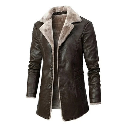 Willem Heren Winterjas | PU-Leer, Elegante Snit met Royale Isolatie 0
