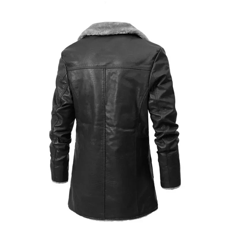 Willem Heren Winterjas | PU-Leer, Elegante Snit met Royale Isolatie 2
