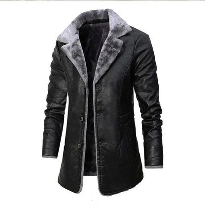 Willem Heren Winterjas | PU-Leer, Elegante Snit met Royale Isolatie 4