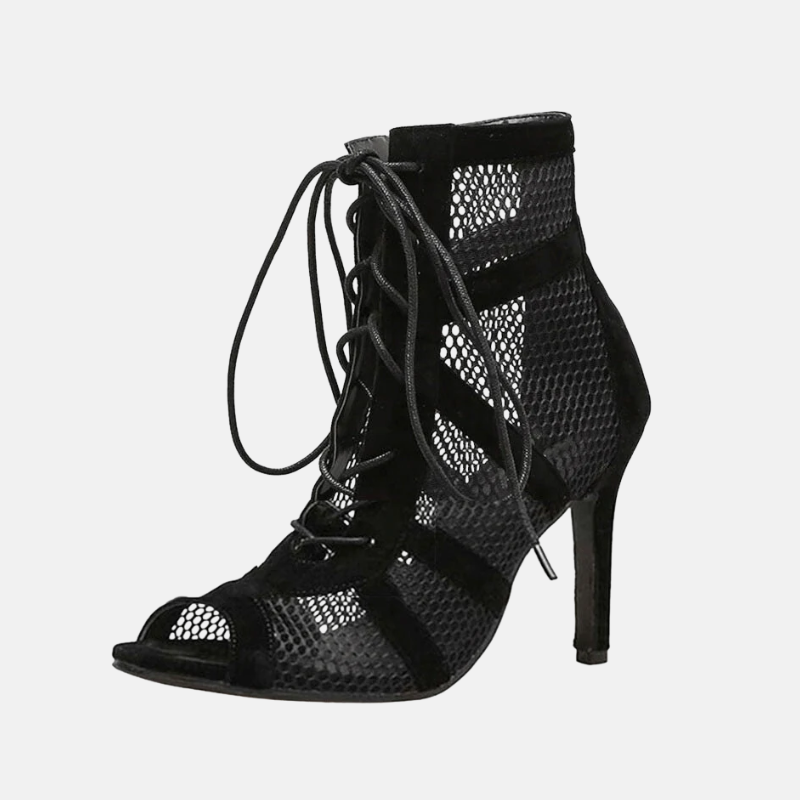 Yentl Dames Sandalen | Elegante Hoge Hak met Mesh Details