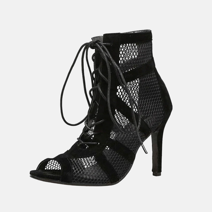 Yentl Dames Sandalen | Elegante Hoge Hak met Mesh Details