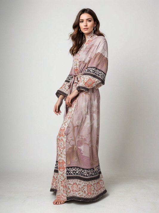 Yumea | Lange Kimono met Bloemenprint voor Dames 0