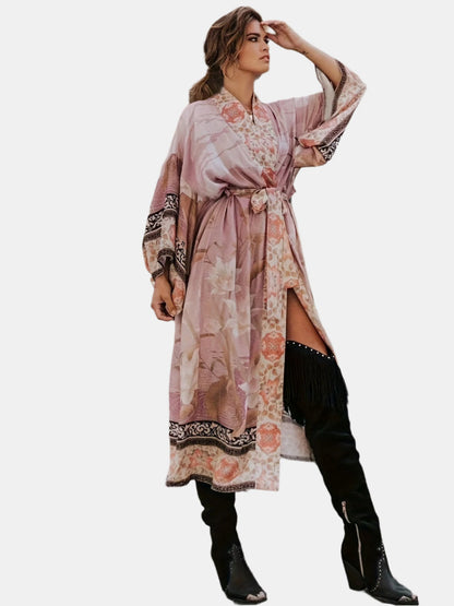 Yumea | Lange Kimono met Bloemenprint voor Dames 3