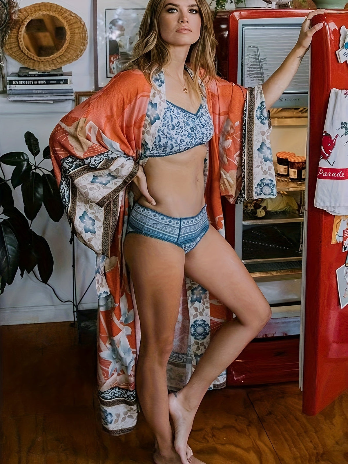 Yumea | Lange Kimono met Bloemenprint voor Dames 5