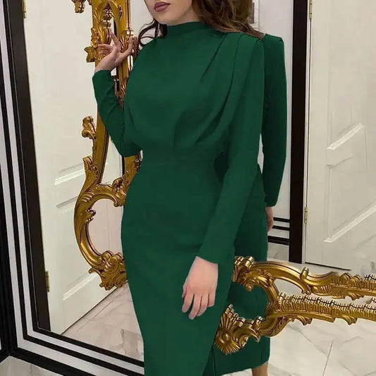 ZAYRA | Midi-jurk met colkraag en elegante belijning 0