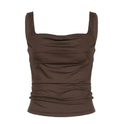 ZUNA | Trendy Gerimpelde Top in Warme Bruine Tint 2
