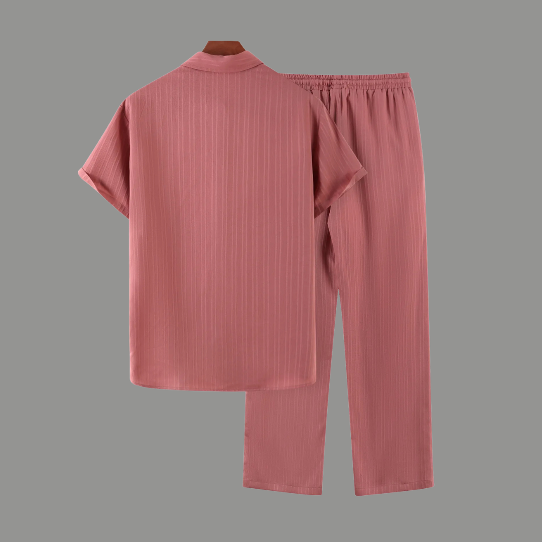 Zwart heren co-ord set met opstaande kraag – moderne Japanse stijl met luxe uitstraling 5