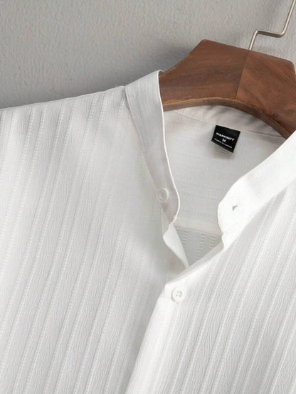 Zwart heren co-ord set met opstaande kraag – moderne Japanse stijl met luxe uitstraling 8