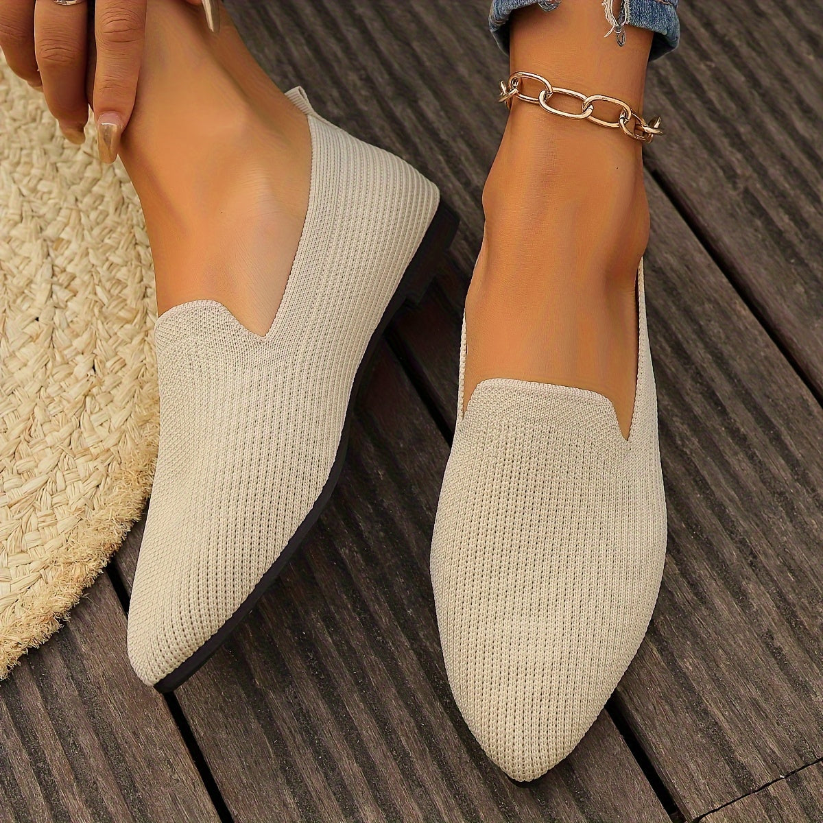 Sorella | Gebreide Platte Loafers voor Dames