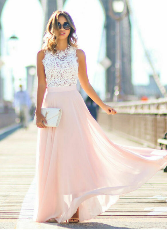 Celeste | Witte Chiffon Maxi Jurk voor bruiloftsgasten