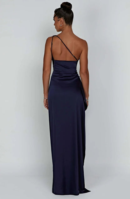 IRINA | Satijnen One-Shoulder Splitjurk voor Speciale Gelegenheden